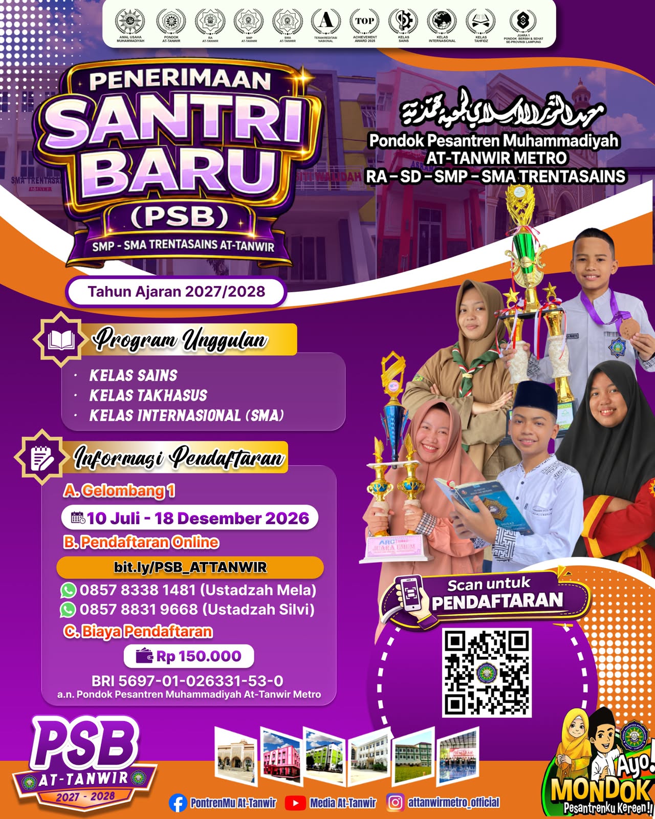 PENERIMAAN SANTRI BARU T.A 2027-2028